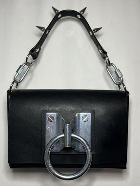 Black Leather Gothic Industrial Handbag Purse